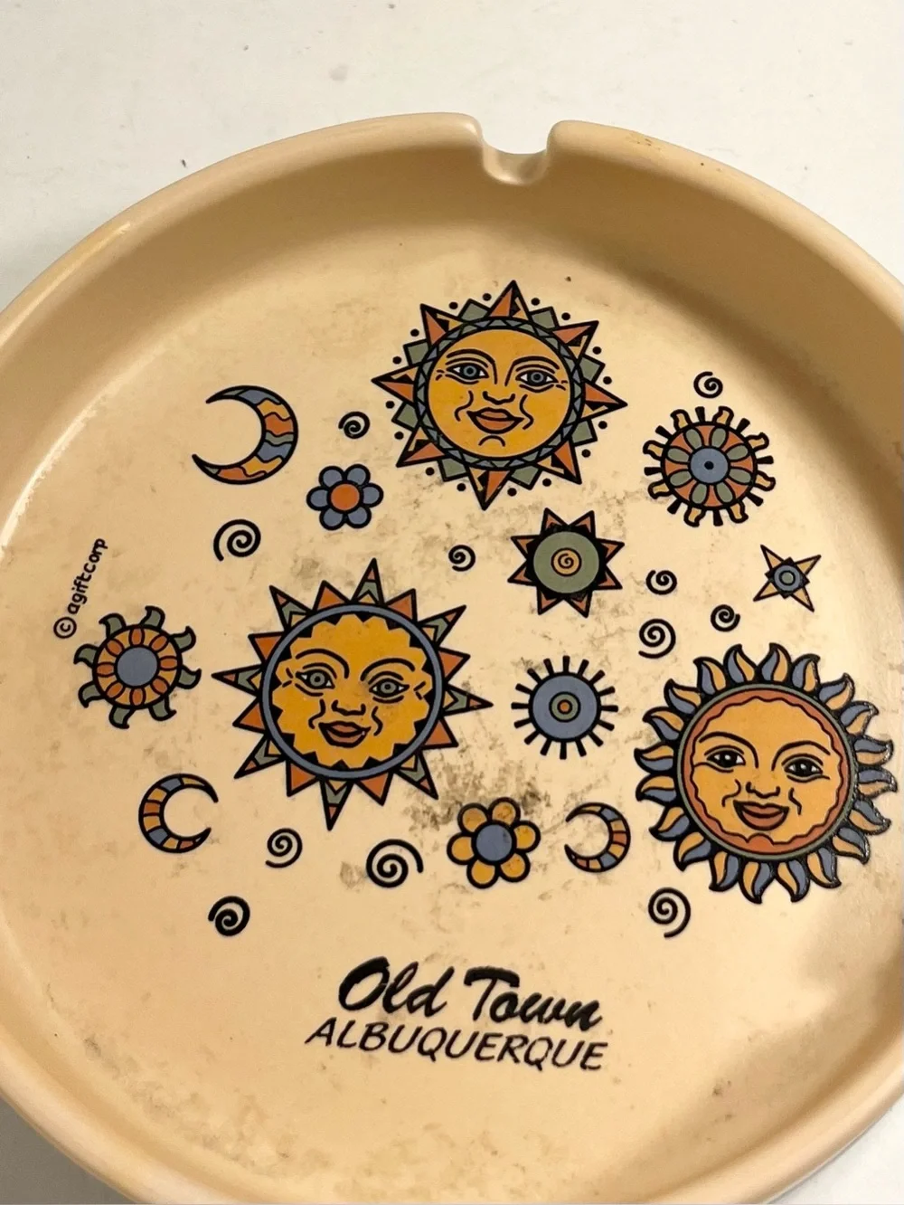 CERAMIC ASHTRAY - OLD TOWN ALBUQUERQUE, NEW MEXICO (SOUVENIR)